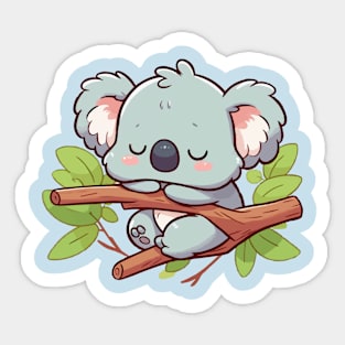 cute koala sleeping sitting up Sticker